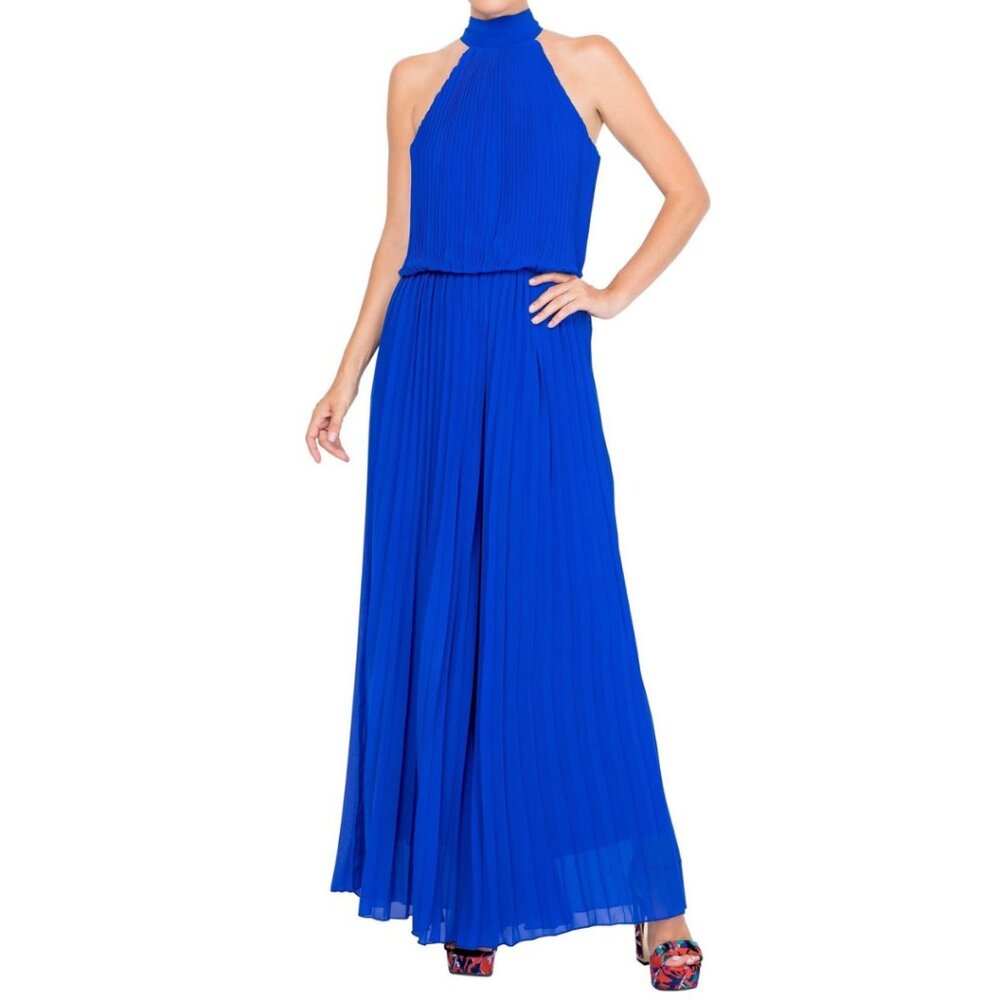 Wild Orchid Pleat Jumpsuit - Royal Blue